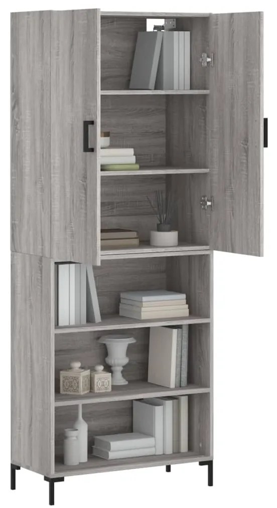 Armário alto 69,5x34x180 cm derivados de madeira sonoma cinza