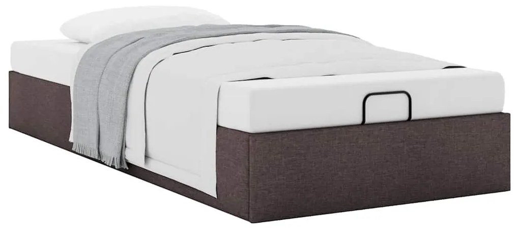 Estrutura de cama otomana sem colchão 90x190 cm castanho escuro