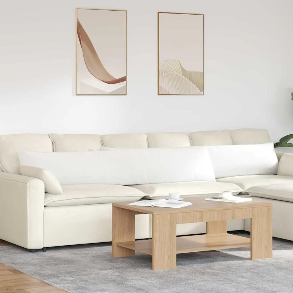 vidaXL Travesseiros de Sofá 2 pcs Branco 200 x 40 cm tecido