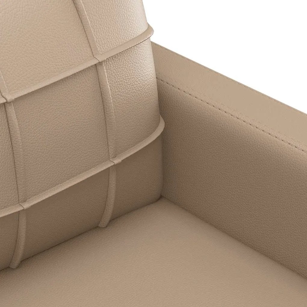Sofá de 2 lugares 140 cm couro artificial cor cappuccino