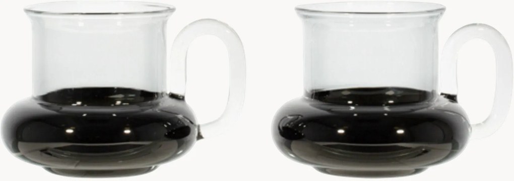 Chávenas de chá em vidro borossilicato artesanais Bump, conjunto de 2
