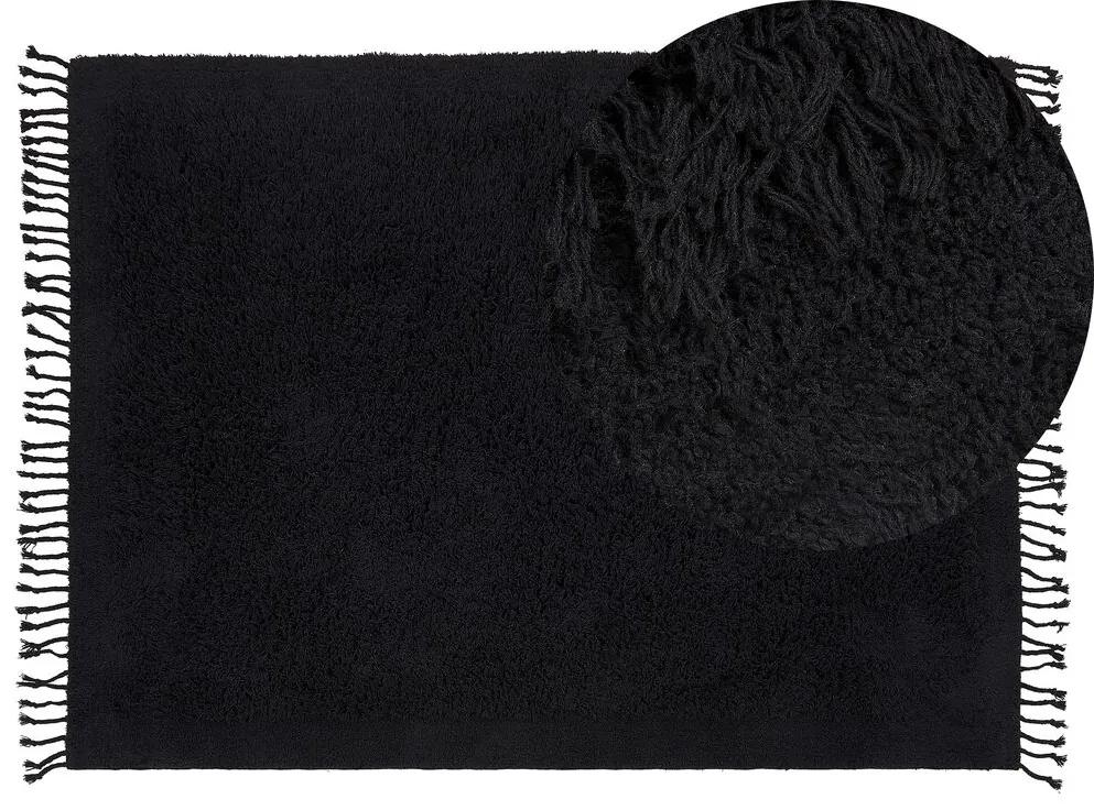 Tapete de algodão 140 x 200 cm preto BITLIS Beliani