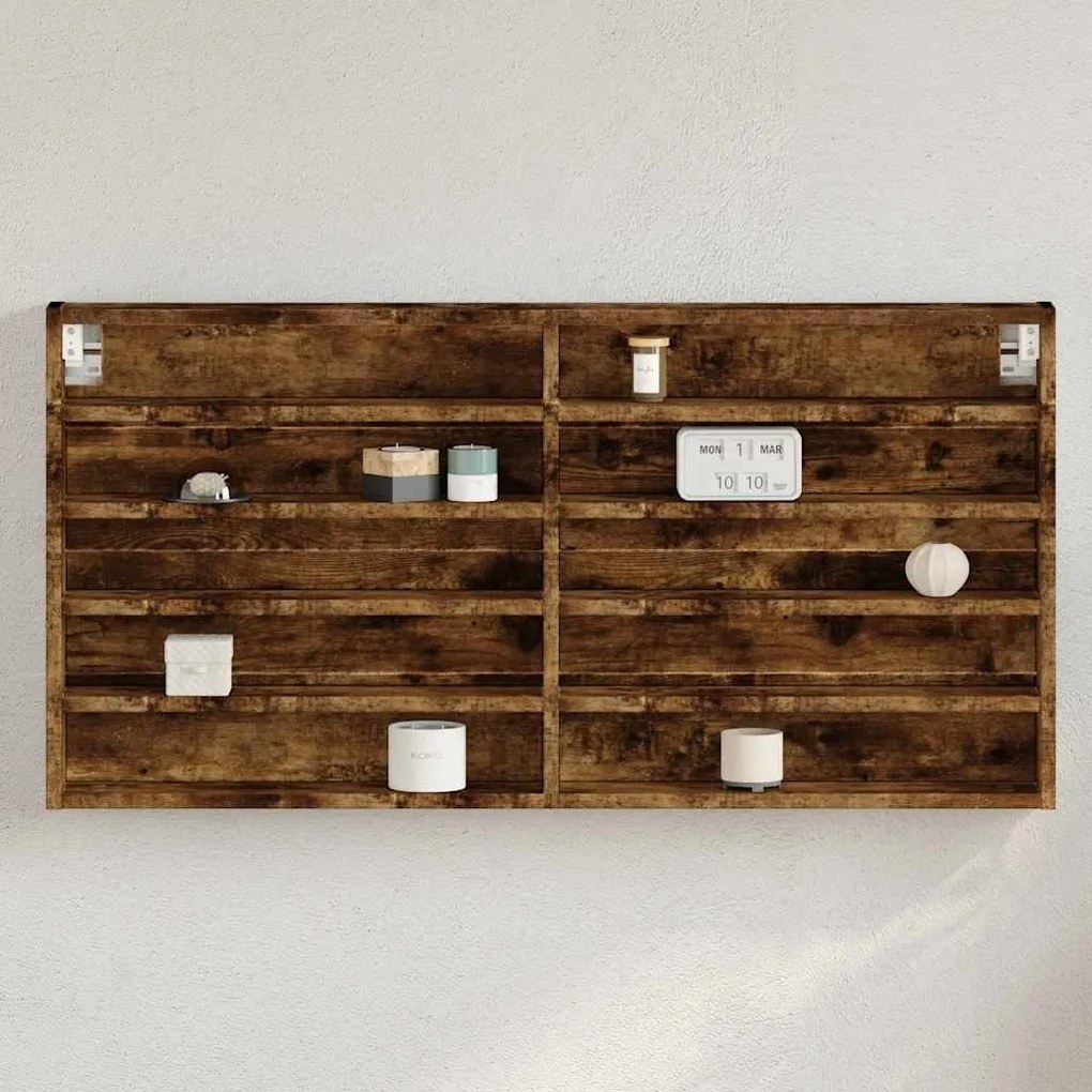 vidaXL Armário vitrine 100x8,5x50 cm derivados madeira carvalho fumado