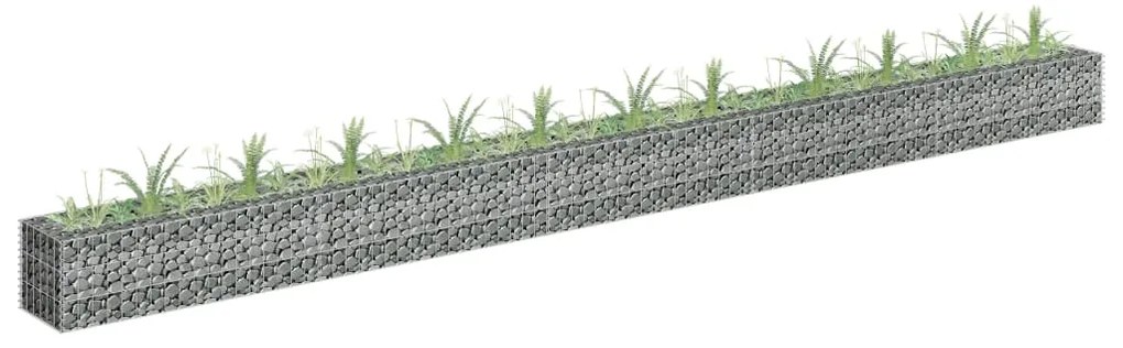 Canteiro elevado/cesto gabião 450x30x30 cm aço galvanizado