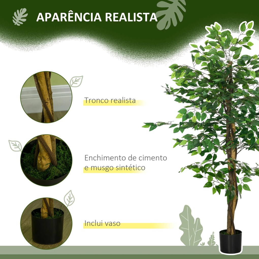 Planta Figueira Artificial com Tronco Realista 150 cm Planta Artificia