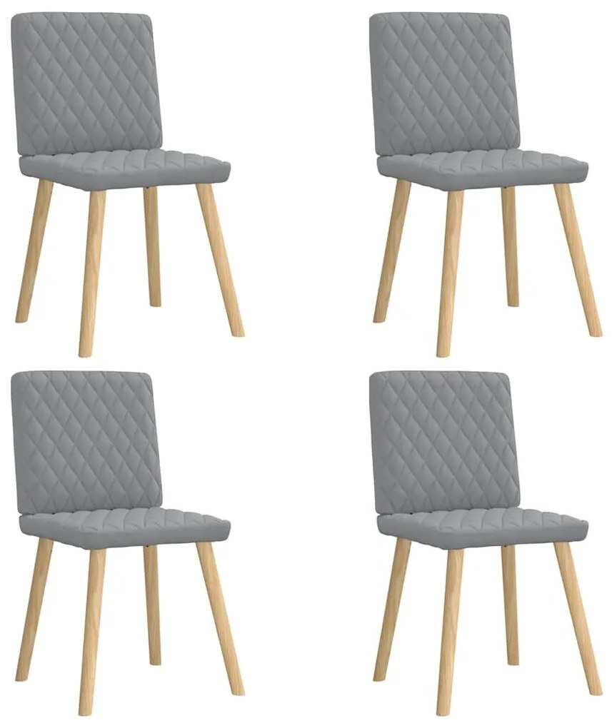 vidaXL Cadeiras de jantar 4 pcs tecido cinzento-claro