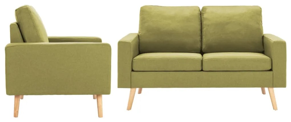 2 pcs conjunto de sofás tecido verde