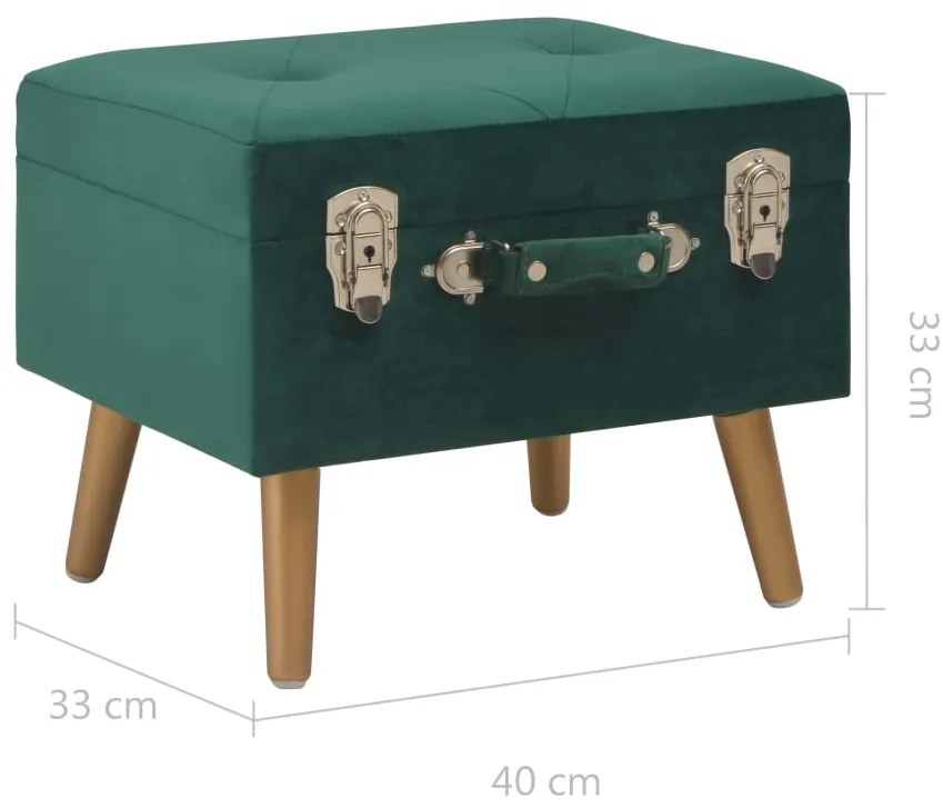 Banco de arrumação 40 cm veludo verde