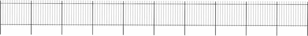 vidaXL Cerca de jardim com topo em forma de lança em aço 1781,5x150 cm, preta