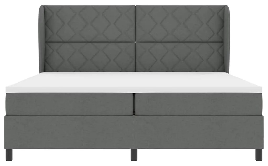 Cama Box com Colchão Cinza Escuro 200x200 cm