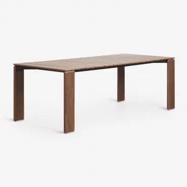 Mesa De Jantar Retangular Em Madeira De Acácia Kandroa Castanho-acácia Escuro & 220 X 100 Cm - Sklum