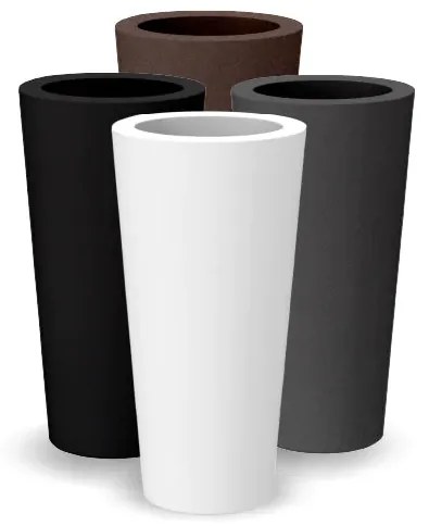 Vaso de flores colorido redondo Polietileno CASA, JARDIM, RESTAURANTE, BAR FICUS 60 (ø29x59 cm) - Cinzento