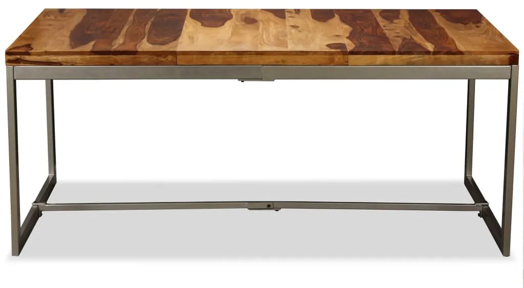 Mesa de jantar madeira de acácia maciça e aço 180 cm