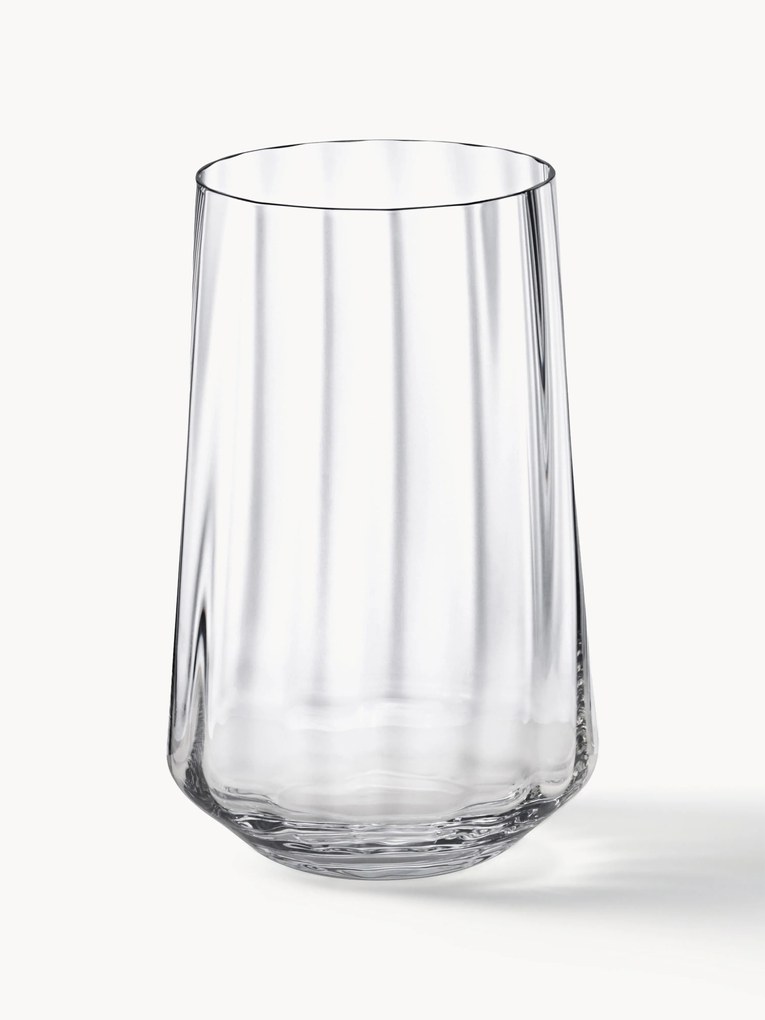 Copos de cristal Bernadotte com estrutura ranhurada, conjunto de 6