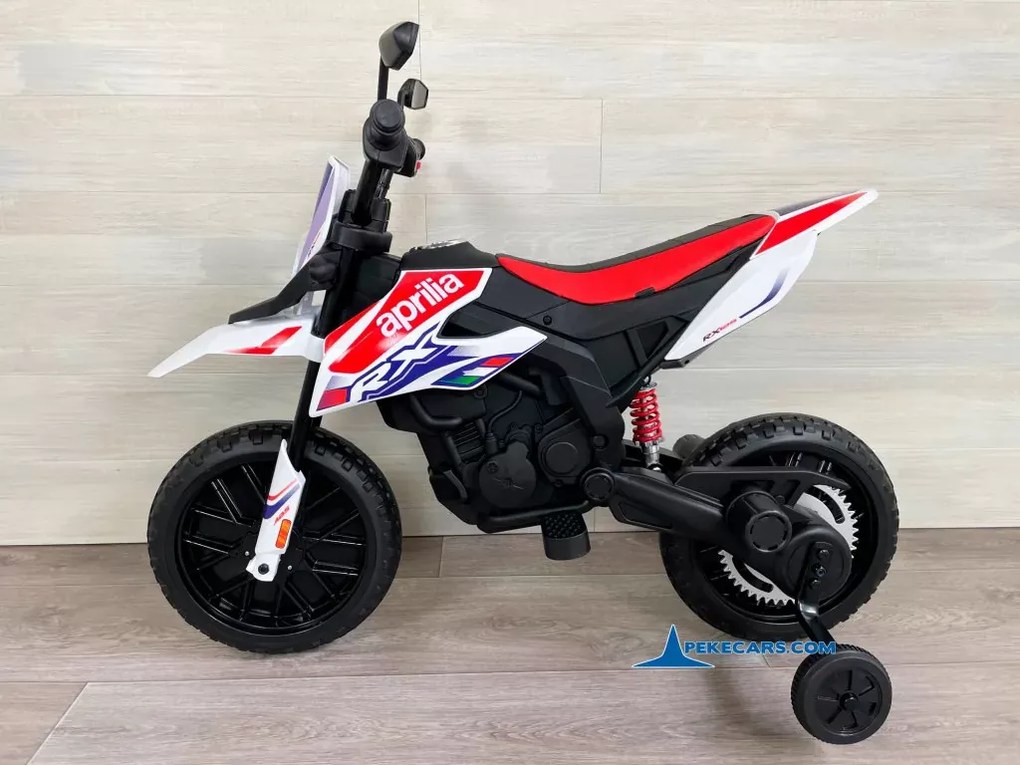 Mota elétrica para crianças Aprilia RX 125 12V Branca