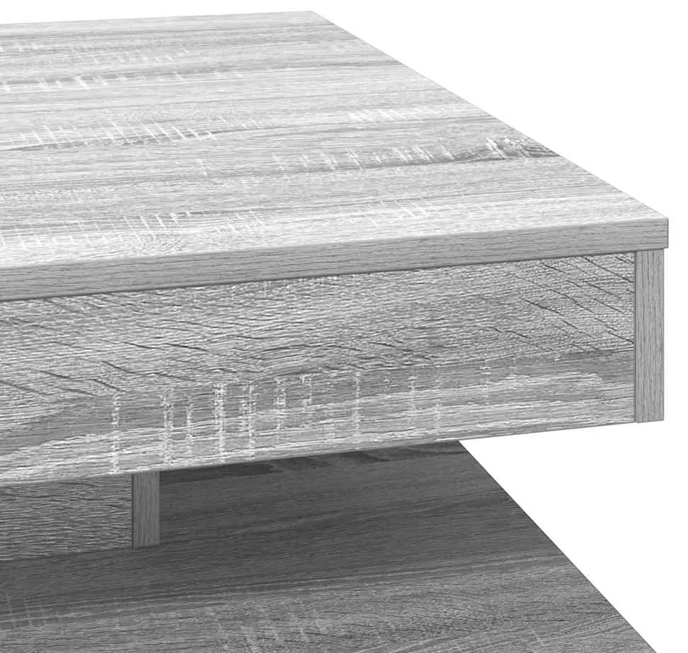 Mesa de centro rotativa a 360 graus 70x70x34,5 cm sonoma cinza