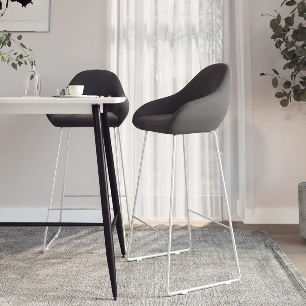 vidaXL Bancos de bar 2 pcs veludo cinzento-escuro