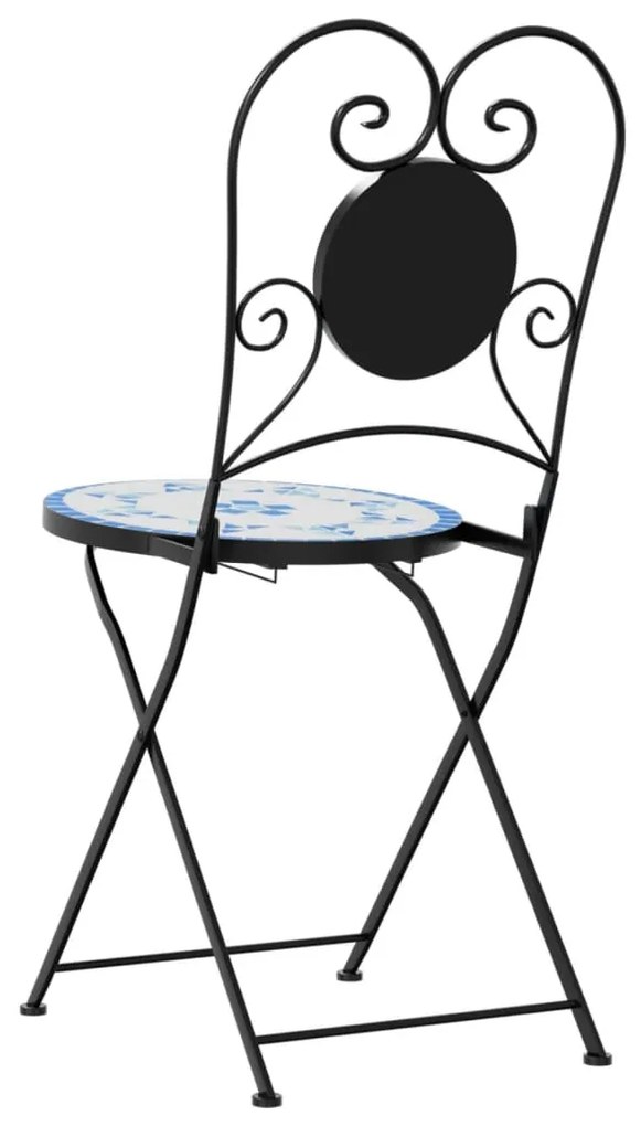 Cadeiras de bistrô dobráveis 2 pcs cerâmica azul e branco