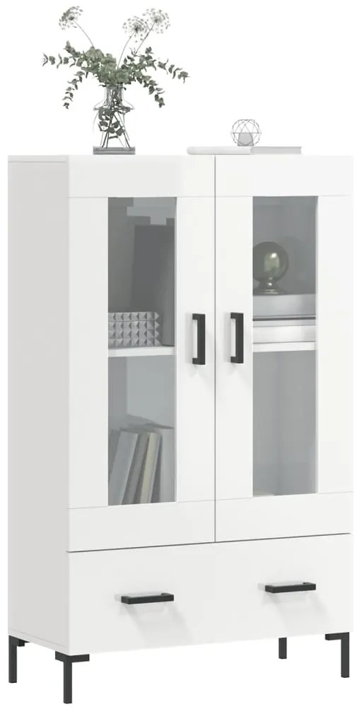 Aparador alto 69,5x31x115 cm derivados madeira branco brilhante
