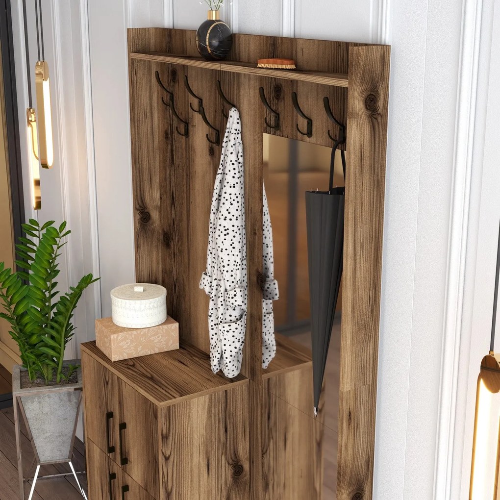 Hall Stand Berlin BC – Nogueira – 120x200x35 cm