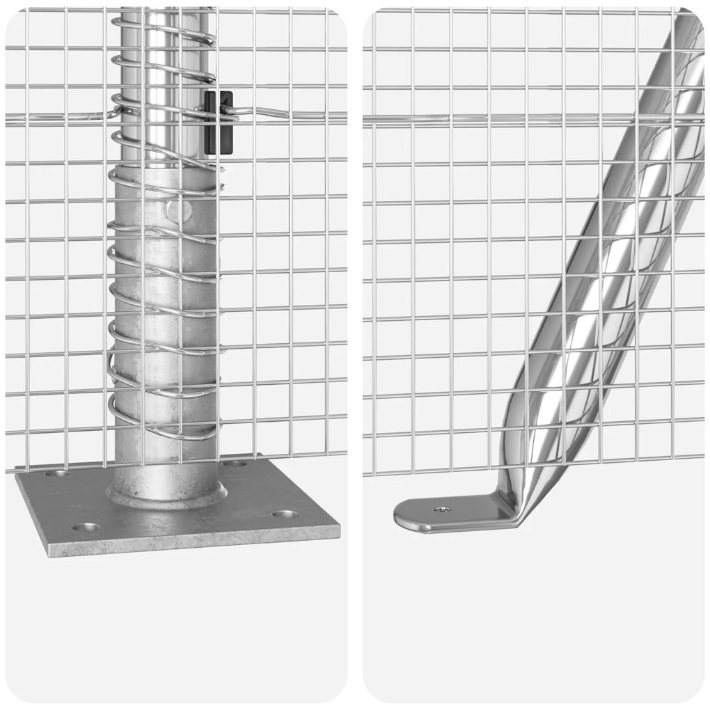 Cerca de Fio Soldado com 13 Postes Flangeados 1,4x50 m Aço Galvanizado