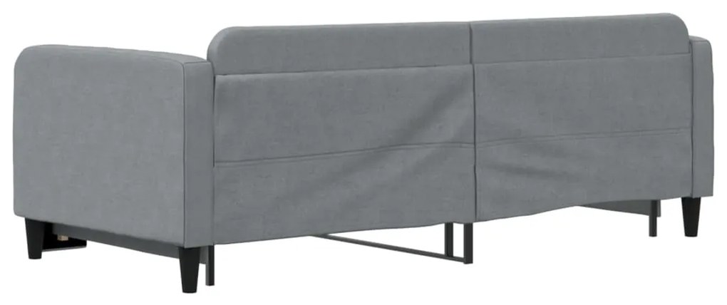 Sofá-cama com gavetão 90x190 cm tecido cinzento-claro