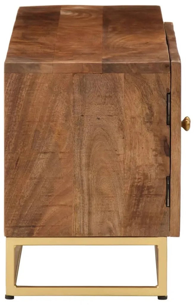 Móvel de TV 110x30x40 cm madeira de mangueira maciça e ferro