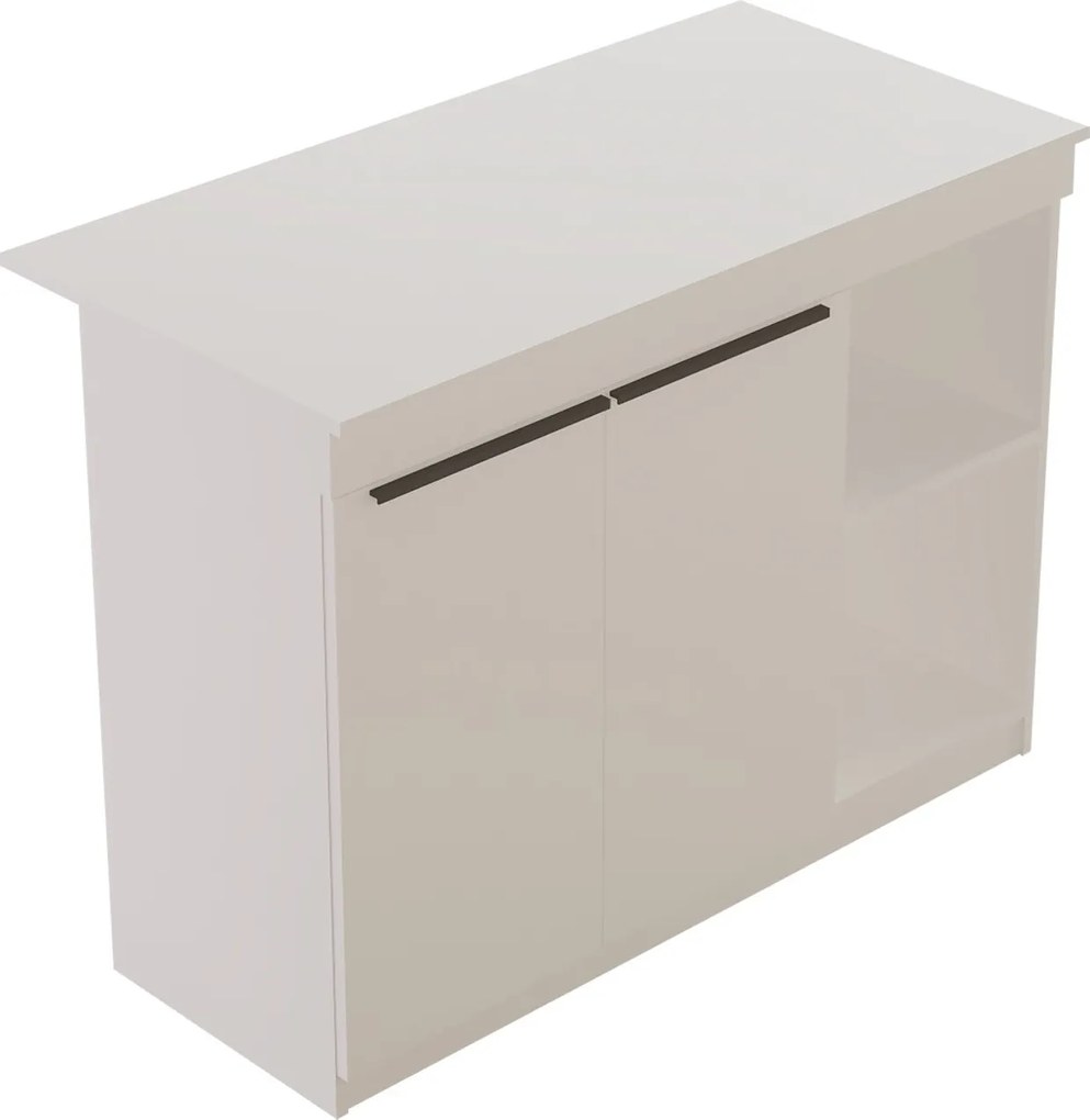 Ilha de Cozinha "Orren" - 120x88x60 cm - Branco - Design Moderno