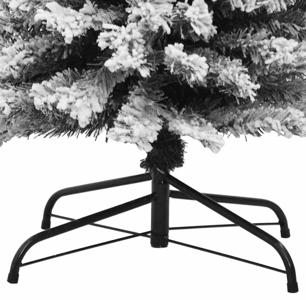 Árvore de Natal artificial fina com neve 180 cm PVC verde
