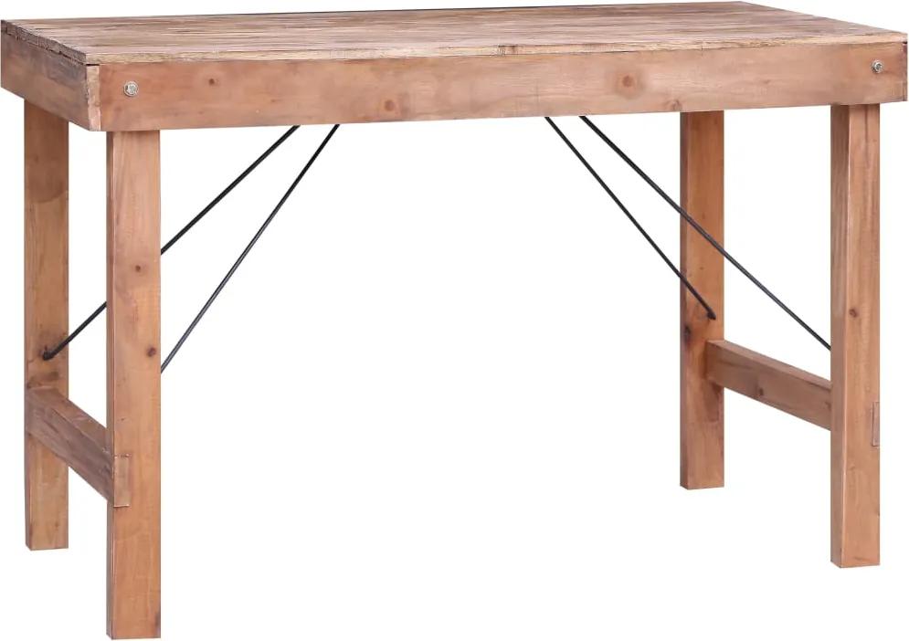 Mesa de jantar 120x60x80 cm madeira recuperada maciça