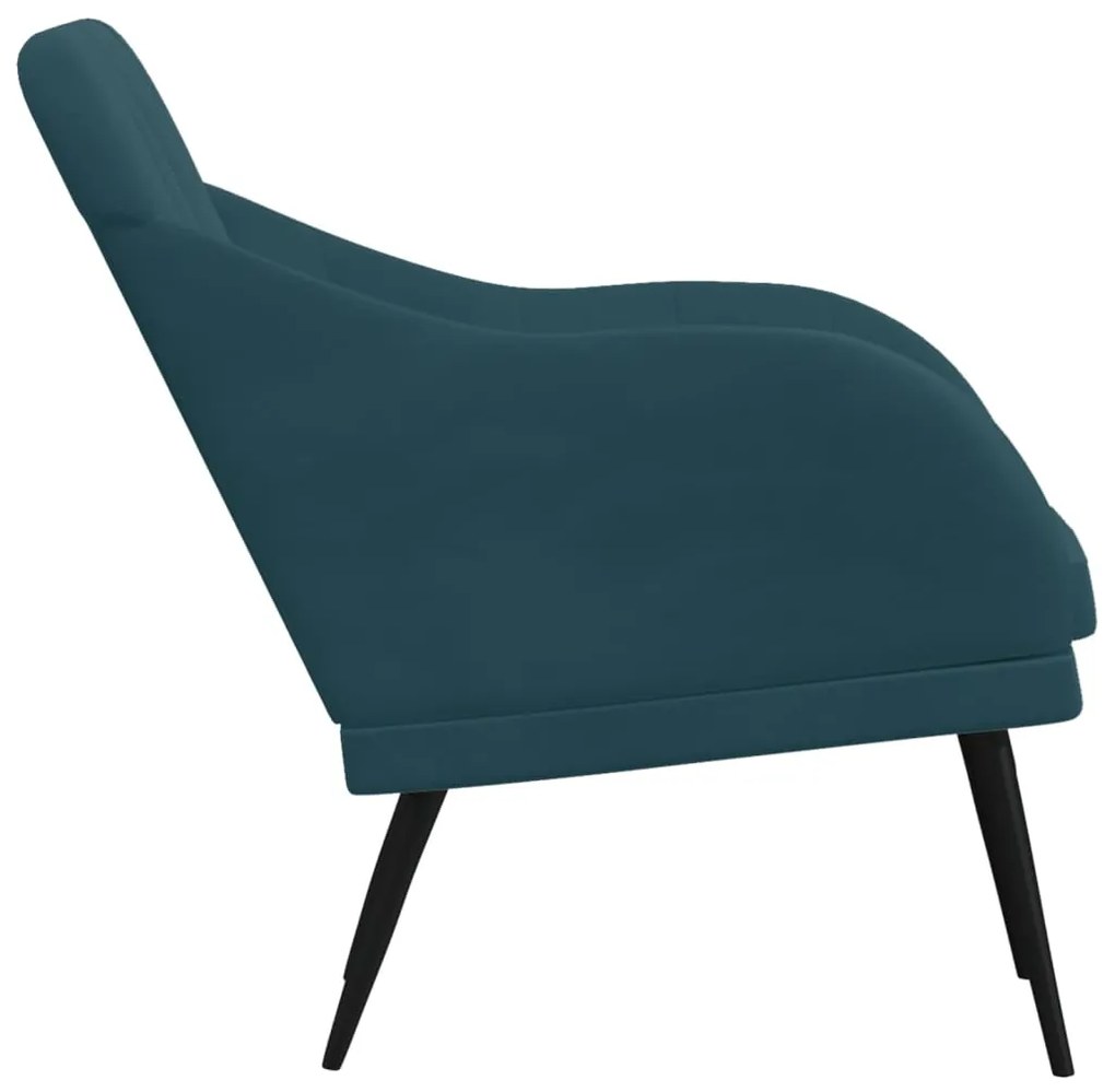 Cadeira com apoio de braços 63x76x80 cm veludo azul
