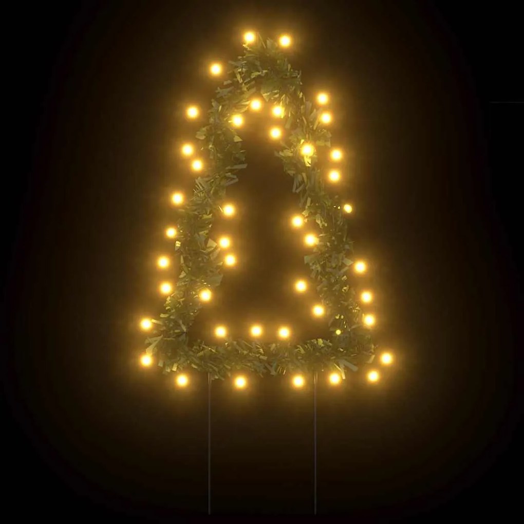 Decoração árvore de Natal c/ luz e estacas 3 pcs 50 LEDs 30 cm