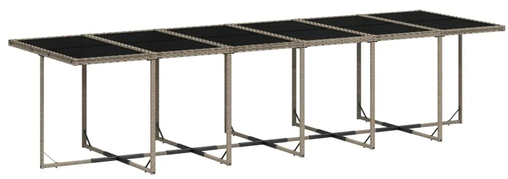 17 pcs conjunto de jantar p/ jardim c/ almofadões vime PE cinza