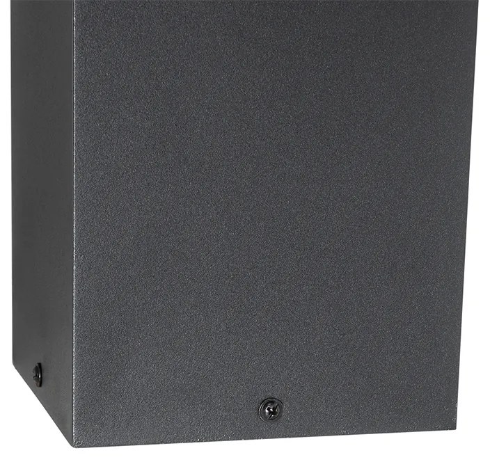 Candeeiro de pé exterior preto 40 cm com luz regulável e sensor solar - Charlotte