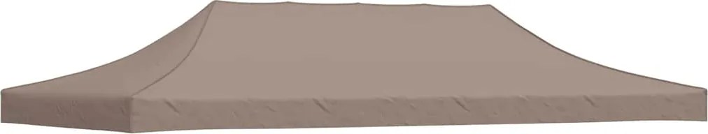 vidaXL Teto para tenda de festas 6x3 m 270 g/m² cinzento-acastanhado