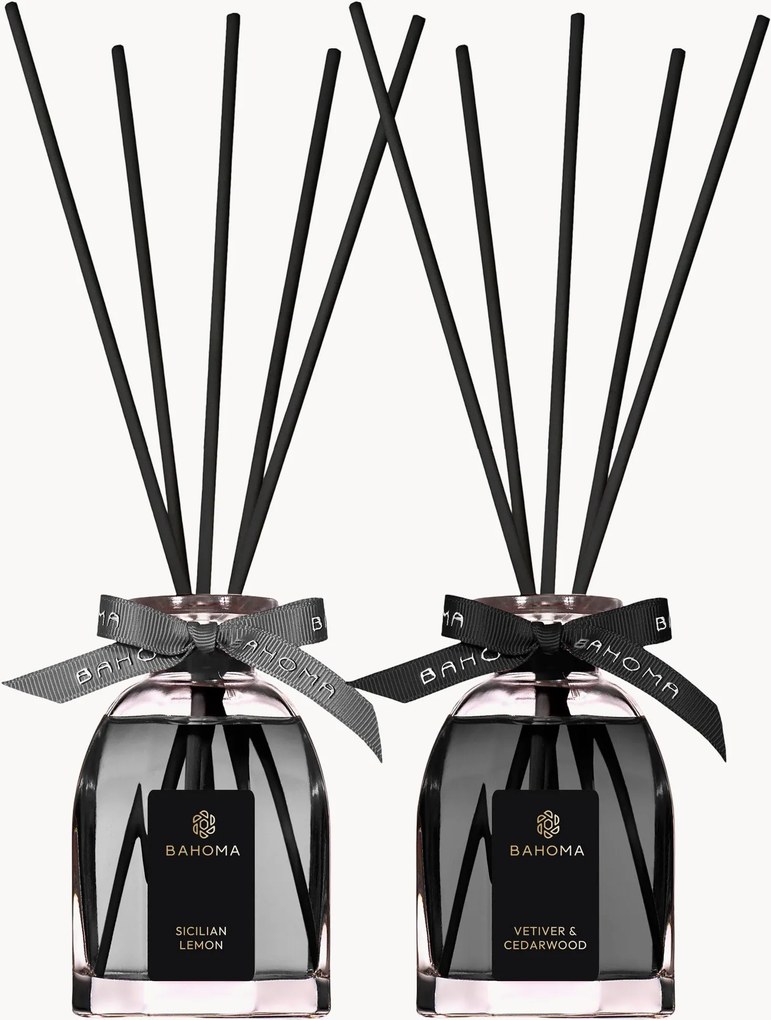 Difusores octogonais em caixa de presente Sicilian Lemon, Vetiver & Cedarwood, conjunto de 2