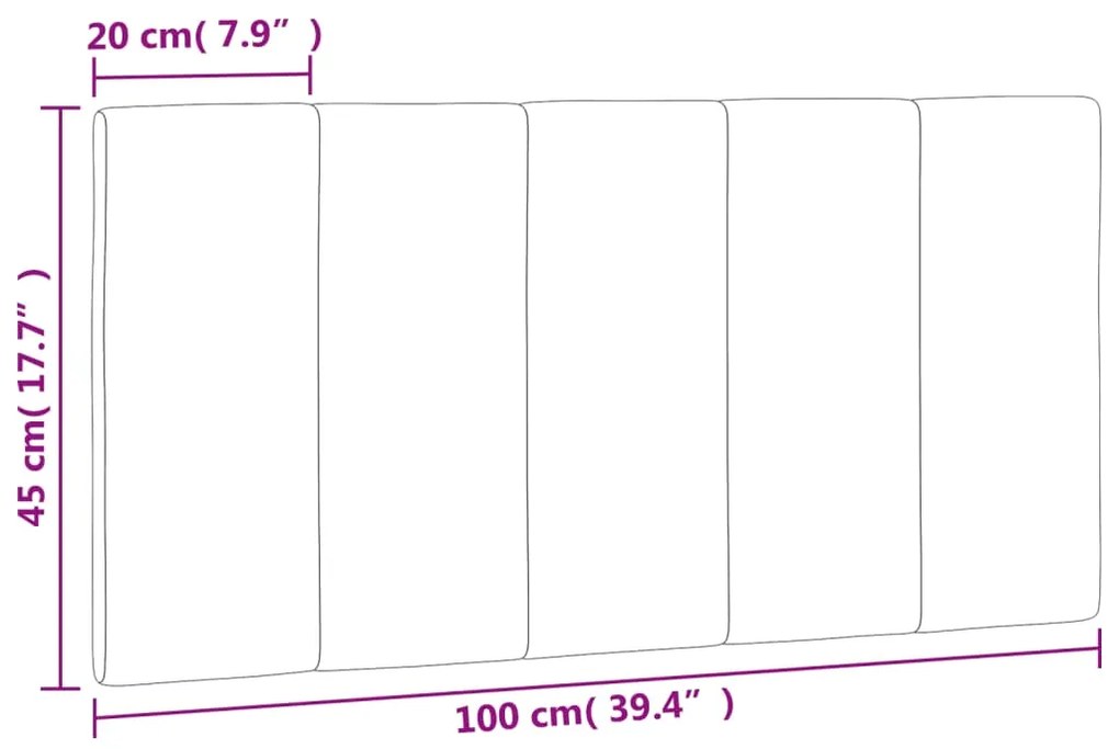 Almofadão de cabeceira 100 cm veludo cinzento-escuro