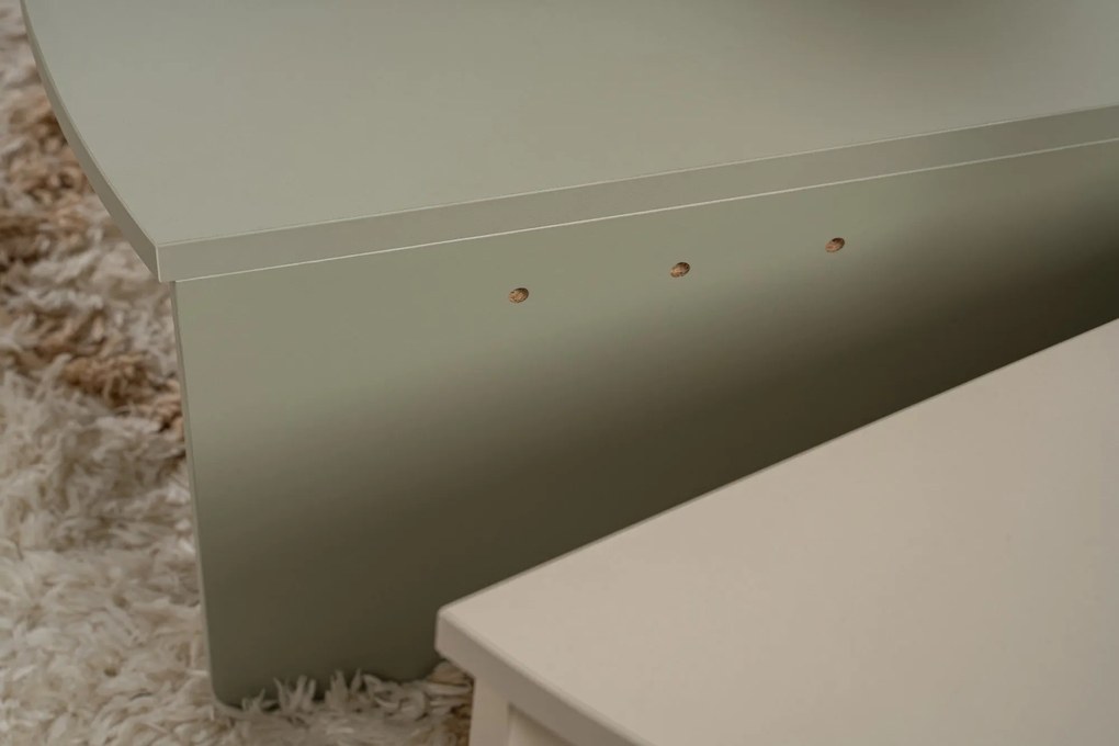 Mesa de Café Orion – Verde Cinza e Arenito – 90x30x60cm e 85x35x30cm