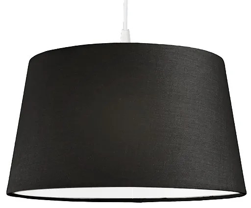 Candeeiro de suspensão moderno branco com cúpula preta 45 cm - Pendant