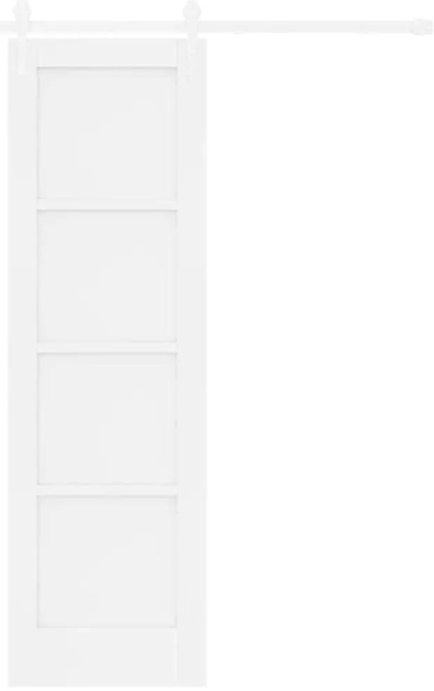 Porta Deslizante vidaXL com Conjunto de Hardware Branca 61x198,5 cm Ma