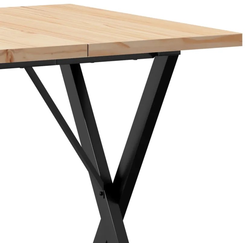 Mesa de jantar estrutura em X 70x70x75,5 cm pinho/aço