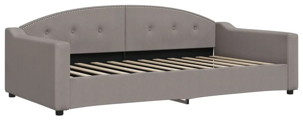 Sofá-cama com colchão 100x200 cm tecido cinzento-acastanhado