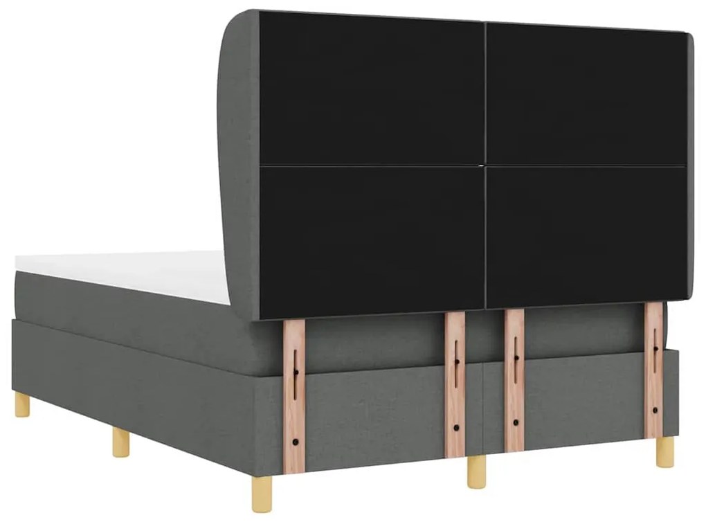 Cama Box com Colchão vidaXL Cinza Escuro 140x200 cm Tecido