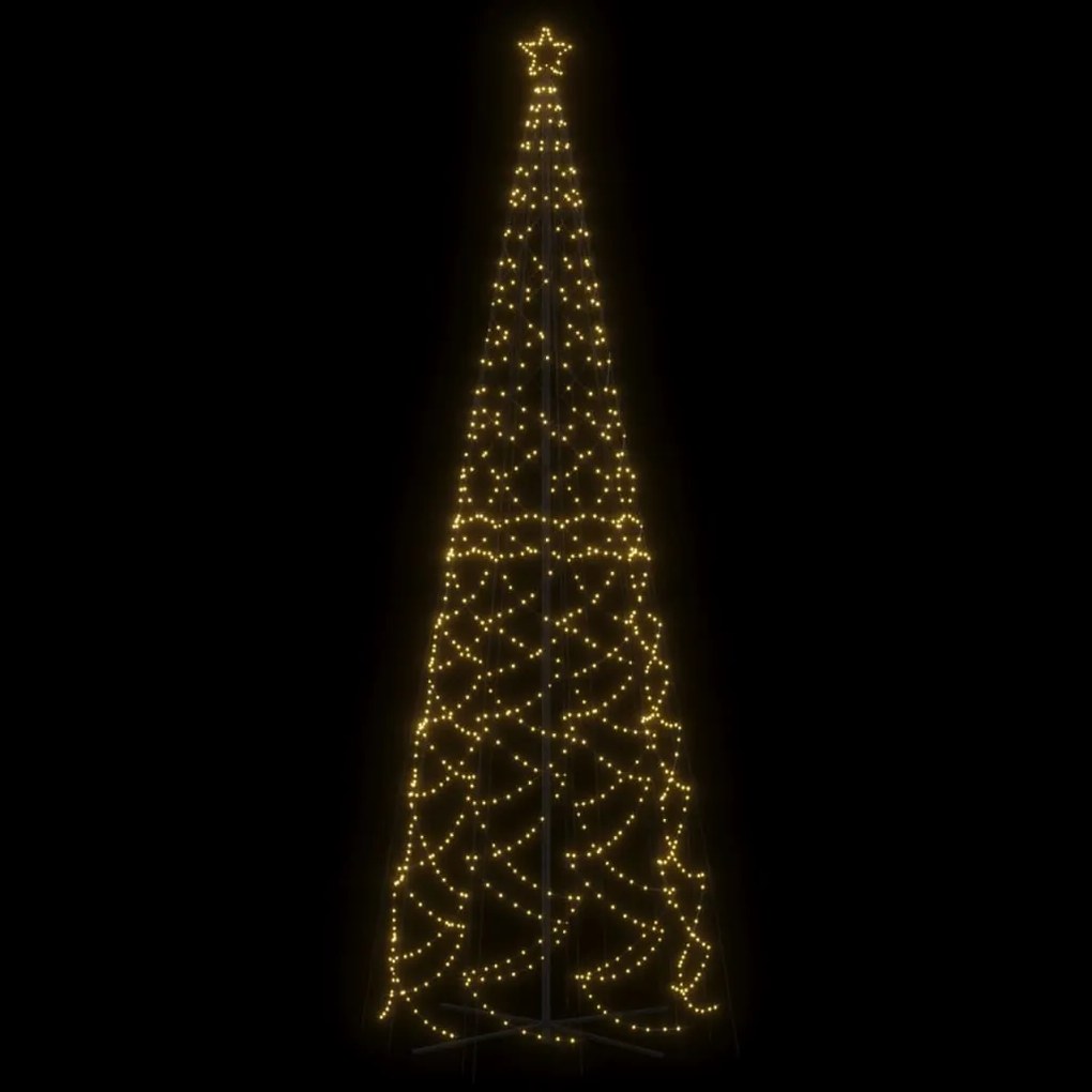 Árvore de Natal em cone 1400 luzes LED 160x500 cm branco quente