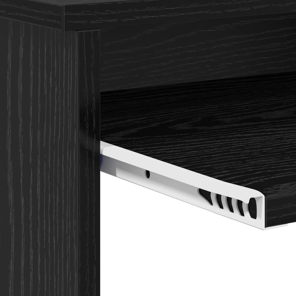 Mesa com Armazenamento Carvalho Preto 120,5x44x88,5 cm Madeira de Enge