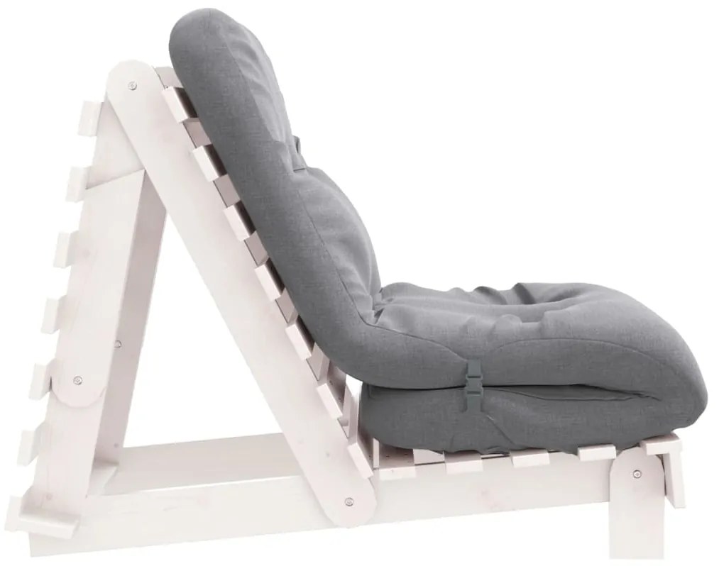 Sofá-cama futon com colchão 70x206x11 cm pinho maciço branco