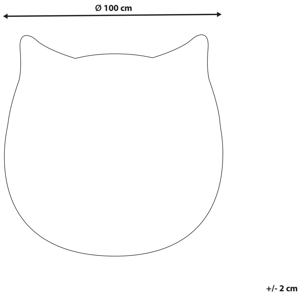 Tapete infantil com desenho de gato branco ⌀ 100 cm KITTY Beliani