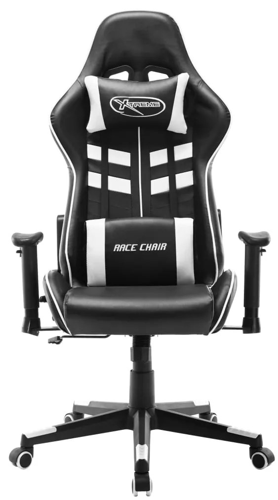 Cadeira de gaming couro artificial preto e branco