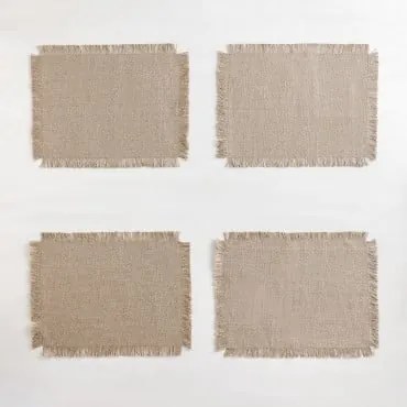 Pack De 4 Individuais De Mesa Aratz Marrón Arena - Sklum