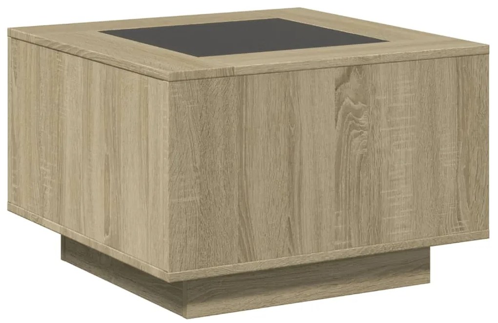 Mesa de centro c/ LEDs 60x60x40 cm derivados de madeira